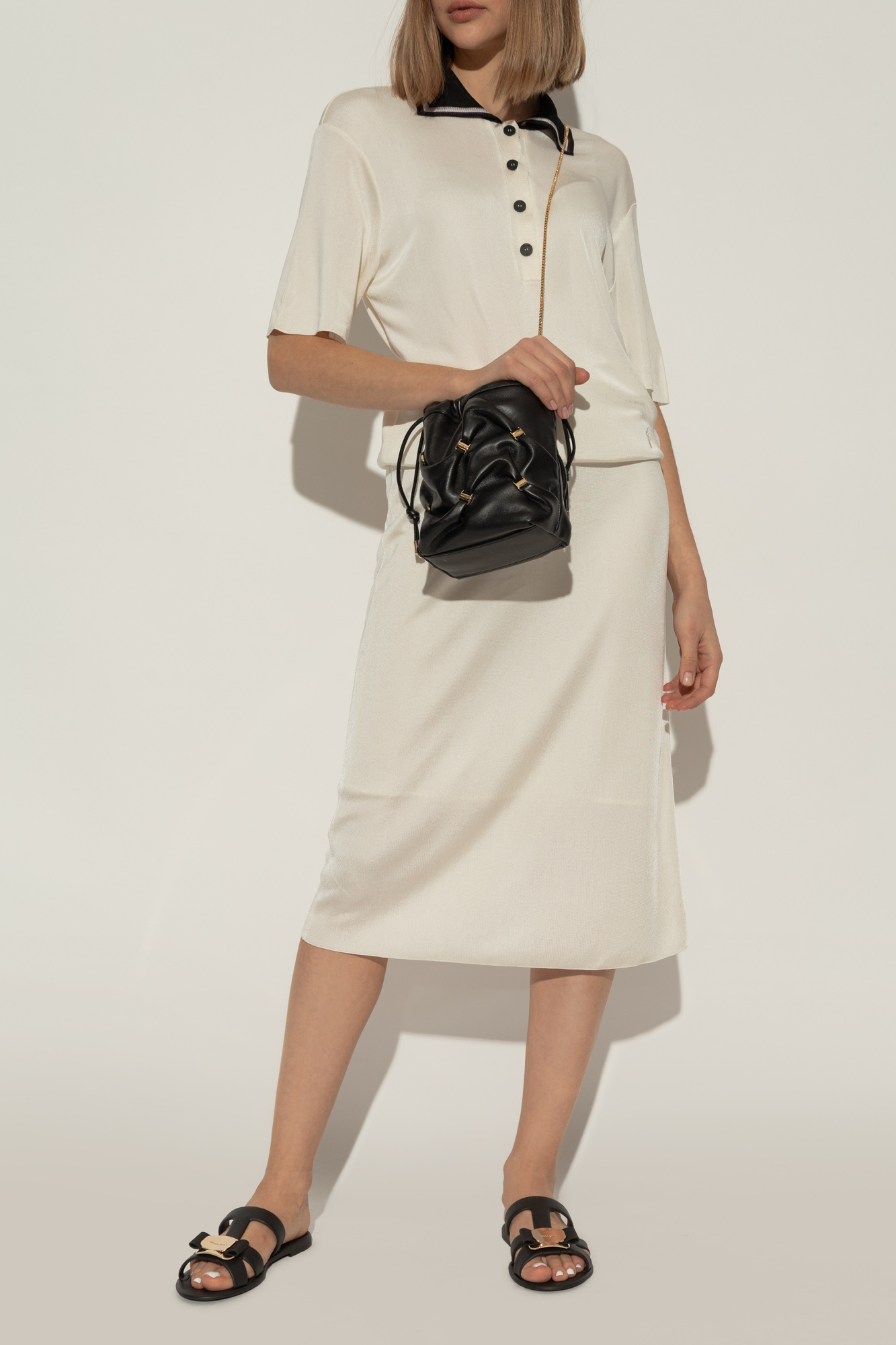 【24SS NEW】FERRAGAMO_women / LULA サンダル / Cream Black FERRAGAMO 'Lula' Sandals | Women's Shoes | Vitkac